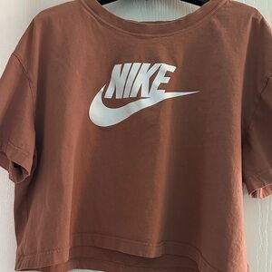 Nike Chestnut Brown Tee with White Logo